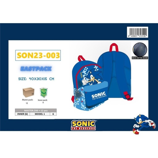 [SON23-003] Mochila Sonic Teenager 40x30x15 cm - Mochilas y accesorios