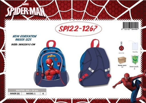 [SPI22-1267] Mochila Spiderman nueva generación 38x22x12 cm - Mochilas para niños