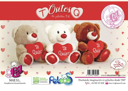 [3280] Juguetes de ositos de peluche 20 cm - Regalos para el Día de los Enamorados