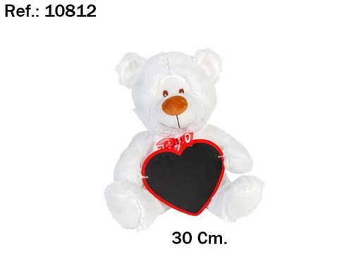 [8423143108129] Juguete Infantil Oso Pizarra Corazón 30cm