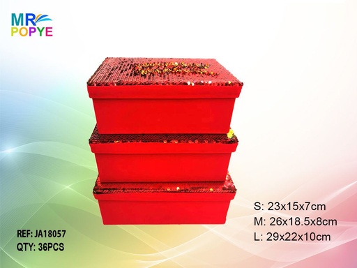 [JA18057] Caja de regalo de cartón set 3 piezas - Decoración de San Valentín