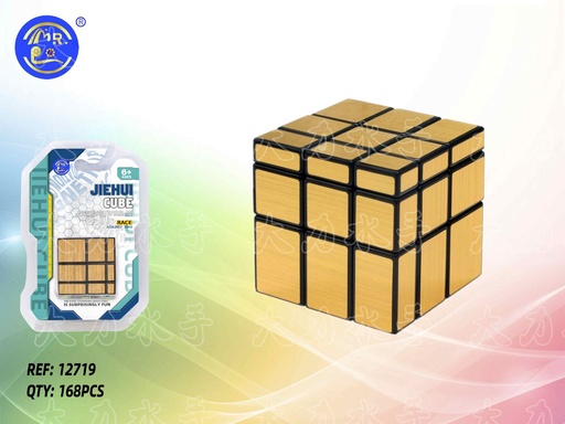 [JA12719] Cubo Rubik de espejo dorado y plateado - Juguetes de puzzle