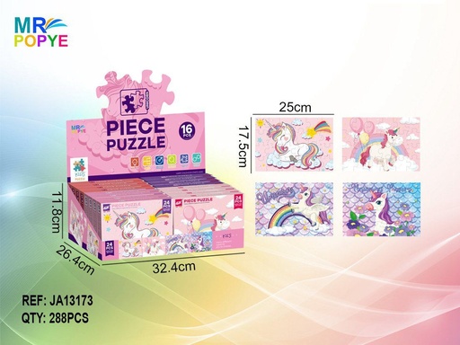 [JA13173] Puzzle unicornio de 24 piezas - Juguetes educativos y de diversión