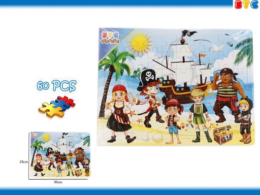 [03284] Puzzle de madera de piratas 60 piezas - Juegos de madera