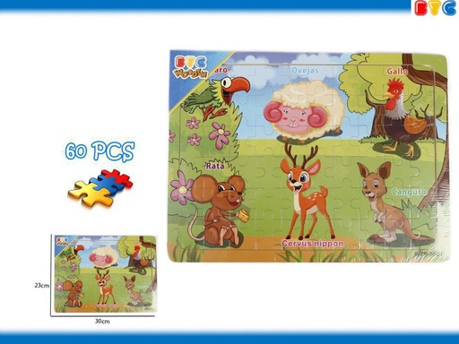 [03299] Puzzle de madera animales del bosque 60 pcs