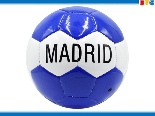 [00874] Balón de fútbol Madrid azul con cuadros blancos - Juguetes deportivos