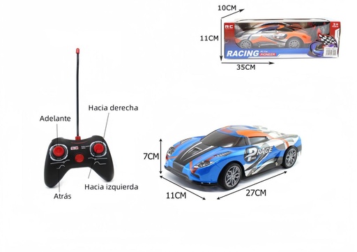 [TS68115] Coche RC 35X11X10cm 4 canales - Juguetes