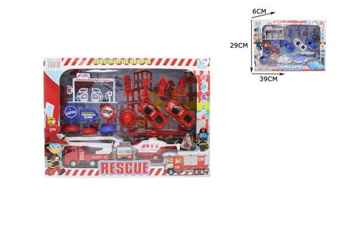 [TS69286] Set de vehículos de rescate 13 piezas - Juguetes de coche