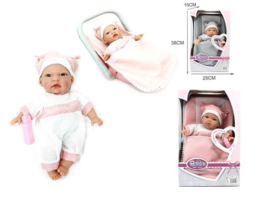 [TS62975] Bebe con sonido y accesorios 38x25x15 (12) - Juguetes para bebés