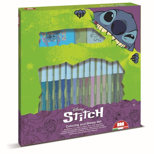 [86134] Juguete para niños - Set de rotuladores Stitch Disney lavables (18) - Material escolar