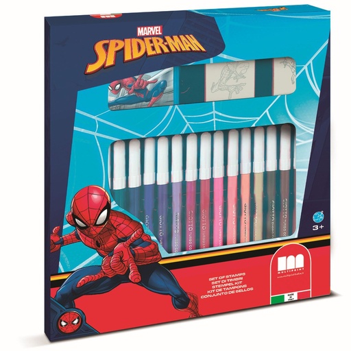 [86817] Juguete para niños - Set de rotuladores Spiderman Marvel lavables (18) - Material escolar