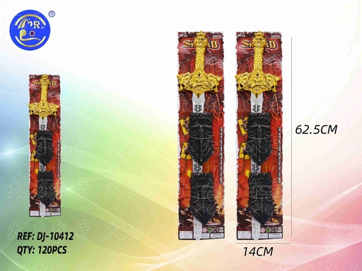 [DJ-10412] Juguete Escudo de espada con espada plateada - Disfraces de carnaval