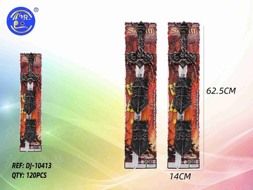 [DJ-10413] Juguete Escudo de espada con espada de bronce - Disfraces de carnaval