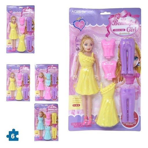 [04-XL91882] Juguete muñeca con accesorios para vestir 6 piezas - Juguetes diversos