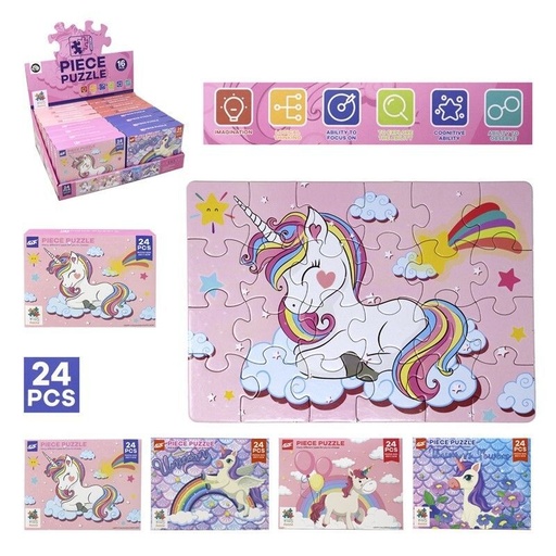 [04-GXF02419] Juguete rompecabezas unicornio de 24 piezas surtido