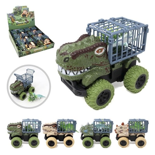 [04-D50028A] Juguete coche dinosaurio de fricción de 3 piezas