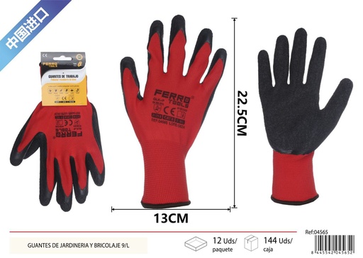 [04565] Guantes de jardinería y bricolaje 9/L - Herramientas de ferretería