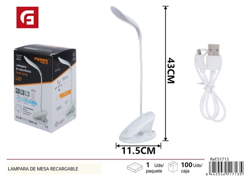 [51713] Lámpara de mesa recargable con tubo - Iluminación
