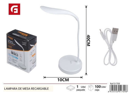 [51709] Lámpara de mesa recargable con tubo - Iluminación