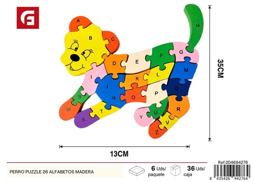 [204694276] Puzzle de madera perro 26 letras - Juguetes educativos