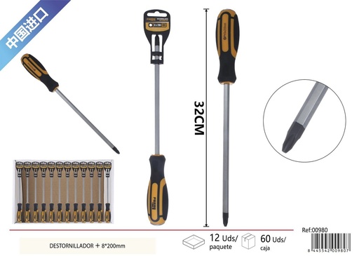 [00980] Destornillador cruciforme + 8x200 mm - Nuevos productos