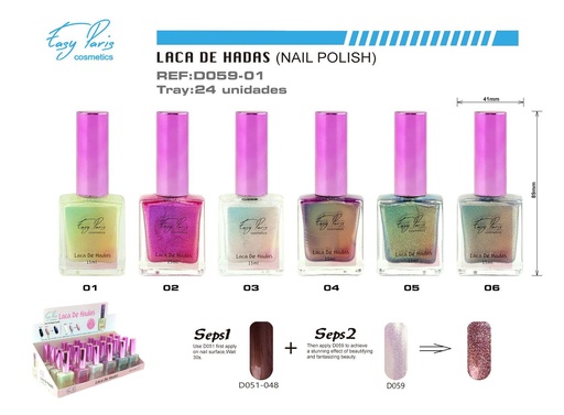 [D059-B01] Laca de uñas gama hadas 24/U - Esmalte de uñas de fantasía