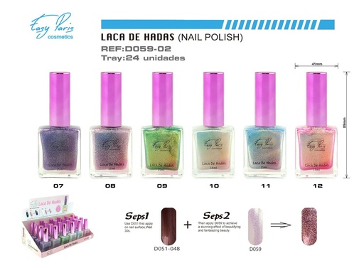 [D059-B02] Laca de uñas gama hadas 24/U - Esmalte de uñas de fantasía