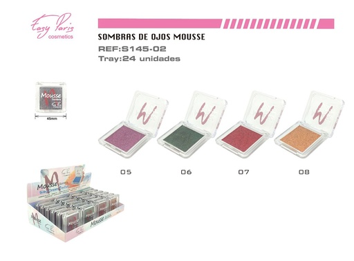 [S145-02] Sombra de ojos mousse 24/U - Maquillaje para ojos en textura mousse