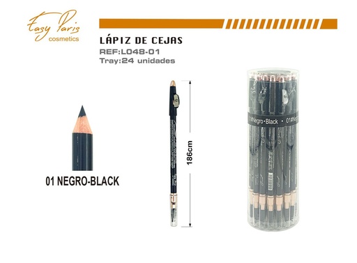 [L048-01] Lápiz de cejas 24/U negro - Maquillaje para cejas