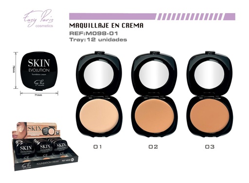 [M098-01] Base de maquillaje crema 12/U - Maquillaje base para rostro