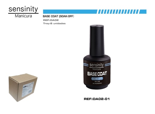 [DA02-01] Sensinity base coat gel 15 ml - Base para esmalte de uñas