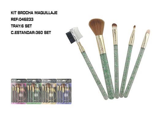 [046233] Set 5 pincel maquillaje 6/U - Pinceles de maquillaje