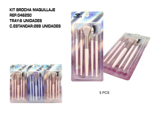 [046250] Kit 5 brochas de maquillaje 6/U - Pinceles de maquillaje