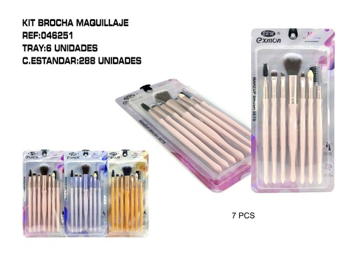 [046251] Kit 7 brochas de maquillaje 6/U - Pinceles de maquillaje