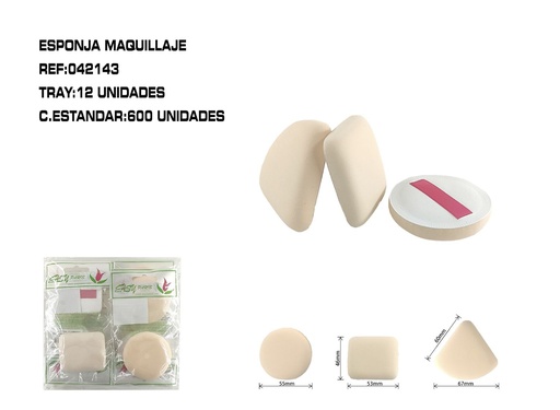 [042143] Discos para maquillaje doble usos 12/U - Esponjas para el rostro