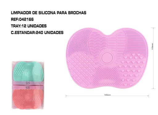 [042166] Limpiador de brochas 15.5*11.5cm 6/U - Limpieza de herramientas de maquillaje