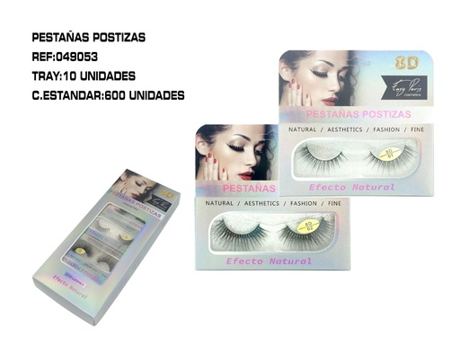 [049053] Pestañas postizas efecto 8D, 10 unidades - Extensiones y accesorios de pestañas