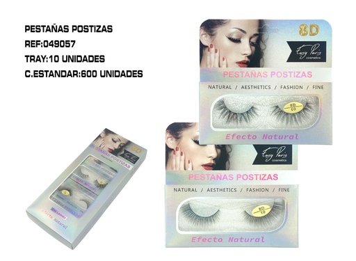 [049057] Pestañas postizas efecto 8D, 10 unidades - Extensiones y accesorios de pestañas