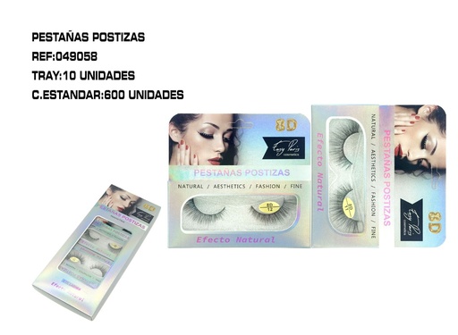 [049058] Pestañas postizas efecto 8D, 10 unidades - Extensiones y accesorios de pestañas