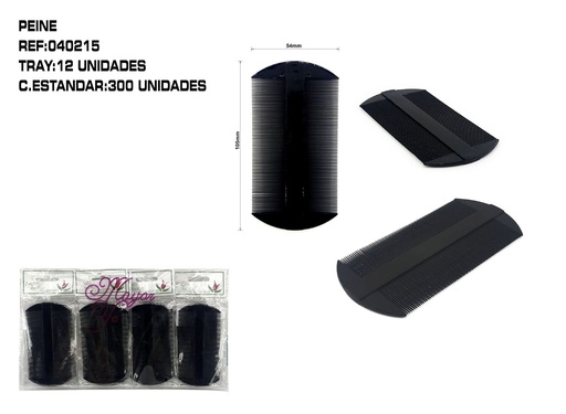 [040215] Peine liendrera negro 12 unidades - Accesorios de cuidado del cabello