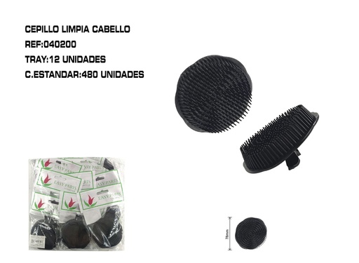 [040200] CEPILLO duro negro para limpiar cabello 12/u - Accesorios de limpieza