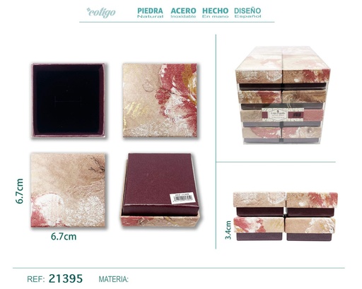 [21395] Caja de regalo para joyas 6.7x6.7x3.4 cm - Accesorios para bisutería