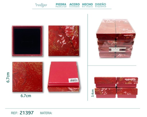[21397] Caja de regalo para joyas 6.7x6.7x3.4 cm - Accesorios para bisutería