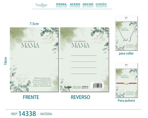 [14338] Tarjeta de felicitación para Mamá - Tarjeta para joyas de regalo