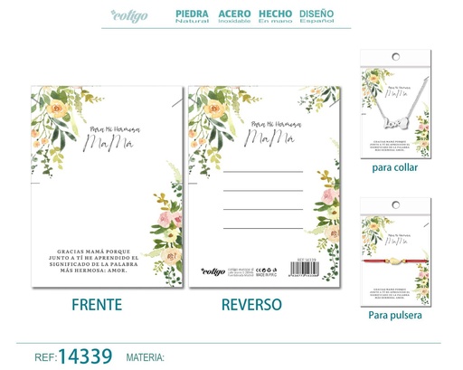 [14339] Tarjeta de felicitación para Mamá - Tarjeta para joyas de regalo