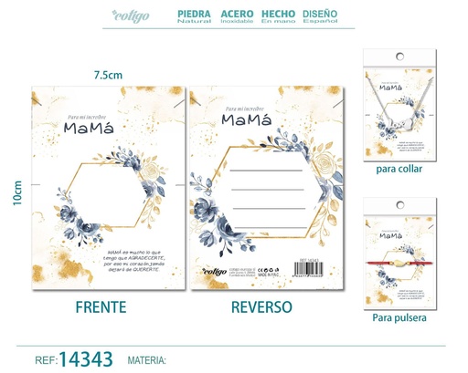 [14343] Tarjeta de felicitación para Mamá - Tarjeta para joyas de regalo