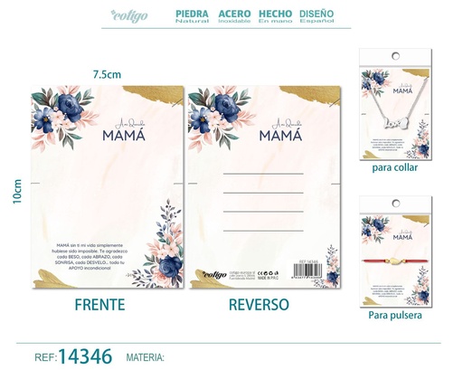 [14346] Tarjeta de felicitación para Mamá - Tarjeta para joyas de regalo