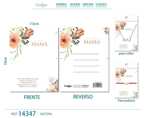 [14347] Tarjeta de felicitación para Mamá - Tarjeta para joyas de regalo