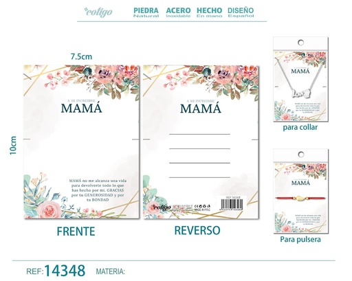 [14348] Tarjeta de felicitación para Mamá - Tarjeta para joyas de regalo