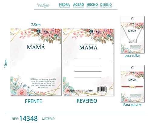 [14348] Tarjeta de felicitación para Mamá - Tarjeta para joyas de regalo